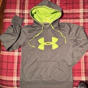 Under Armour Gray Hoodie with Neon Green Logo